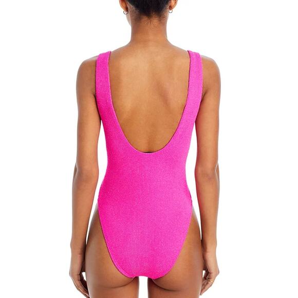 AQUA SWIM O-Ring Metallic Crinkle One Piece Swimsuit - Picture 2 of 7